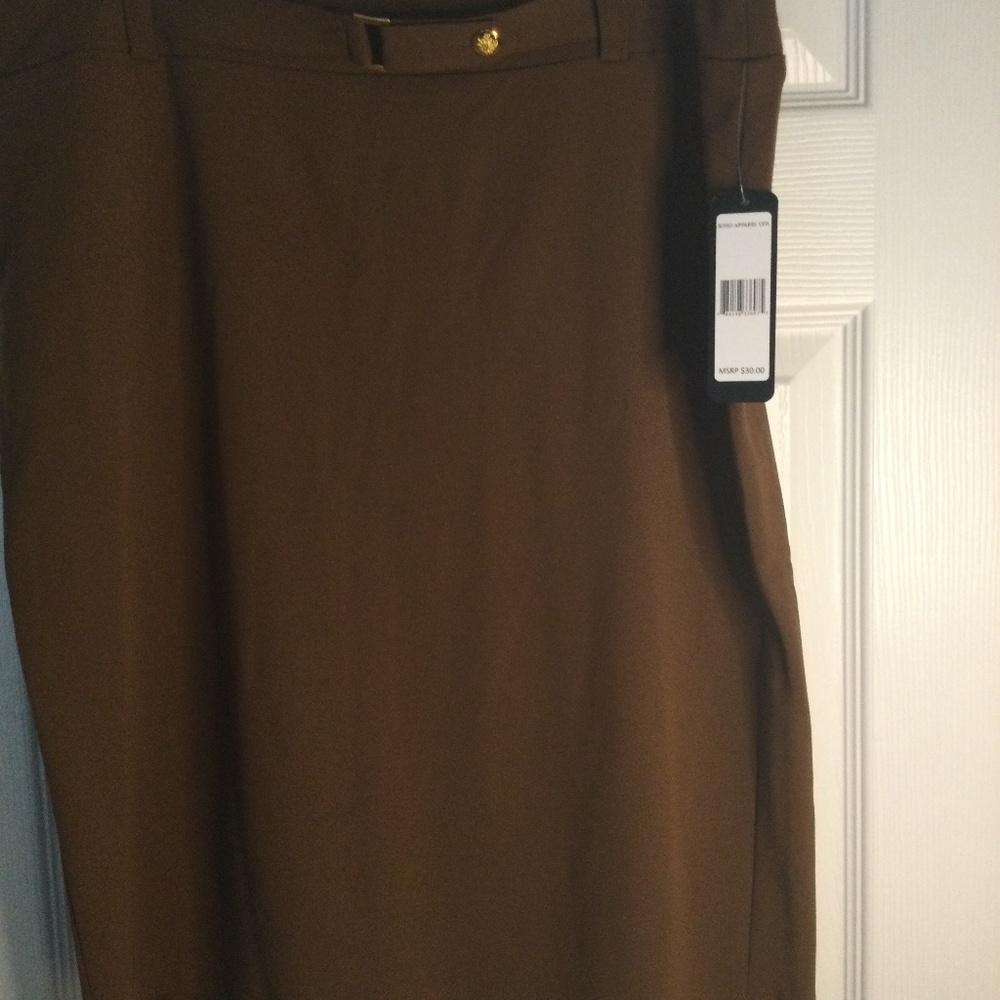 Brown skirt with gold hardware